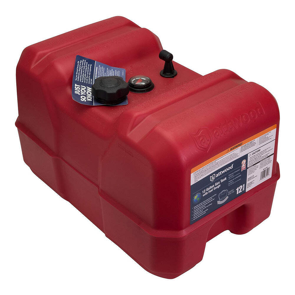 Attwood 12 Gallon Portable Fuel Tank with Built-In Gauge 8812LPG2
