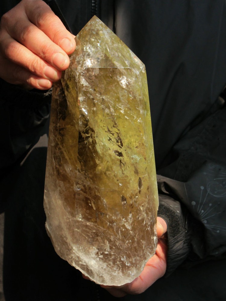 2250g Smoky Ghost Quartz Natural Citrine Crystal  POINT HEALING 1