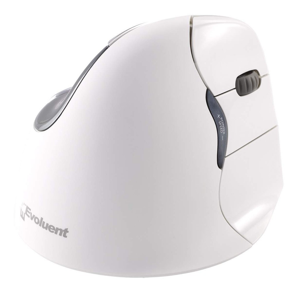 Evoluent VerticalMouse 4 Wireless for Mac in White - Ergonomic Comfort  