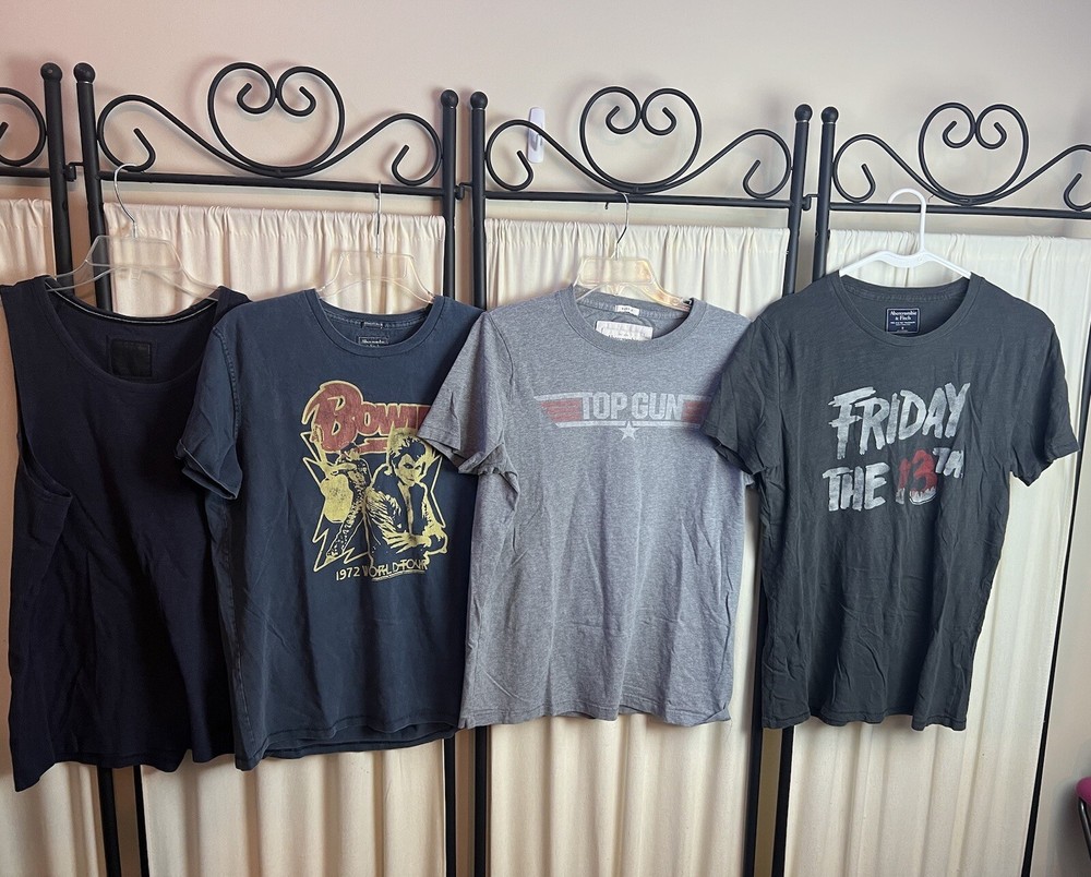 Vintage Abercrombie & Fitch T Shirt Mens LOT OF 4 Y2K Sz Small And Large-image
