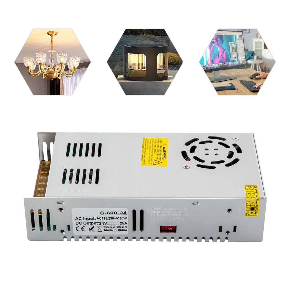 AC 110Volt TO DC 24V Voltage Transformer Switch Power Supply Converter 25A 600W