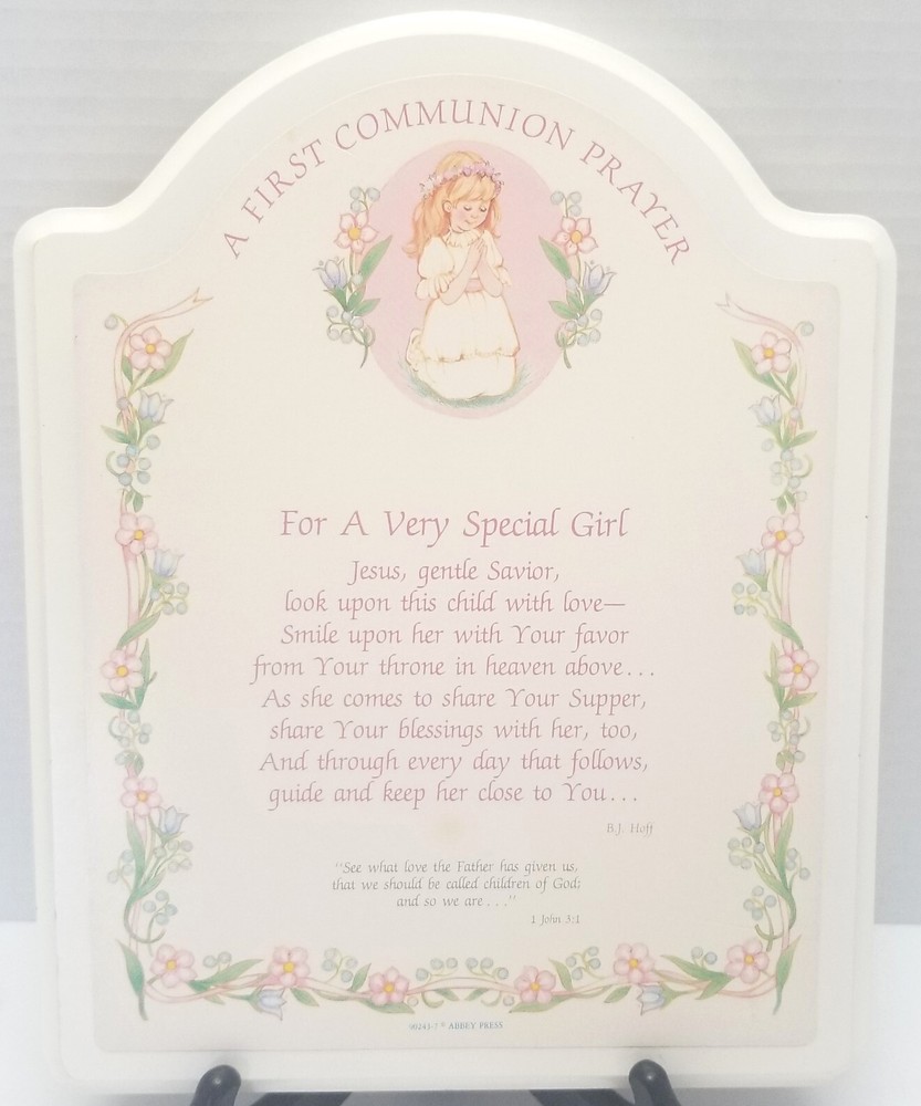 Abbey Press Custom Gift Plaque A First Communion Prayer Girl Christian Gift-image