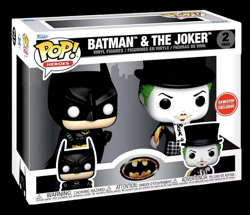 BATMAN AND THE JOKER FUNKO POP HEROES GAMESTOP EXCLUSIVE COLLECTIBLE TOY 2 PACK