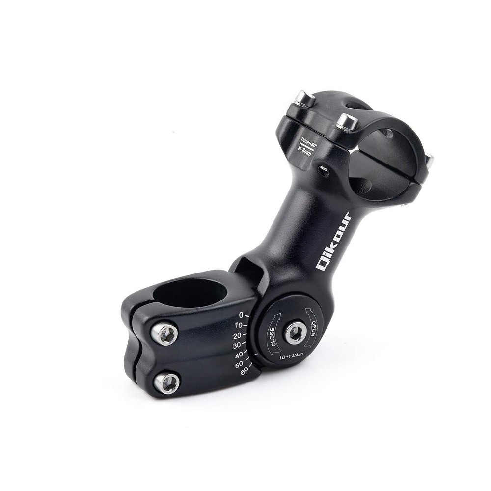 Adjustable 60° Bike Stem 31.8mm or 25.4mm Handlebar Compatible