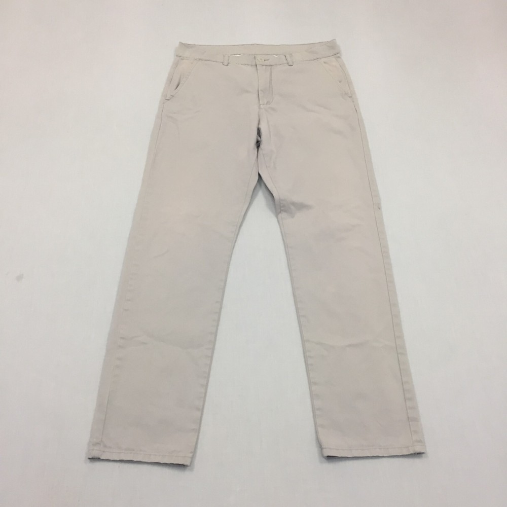 Jaeger Trousers Mens W34 L31 Straight Fit Chino Beige (34R)