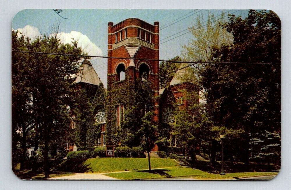 Geneva New York First Baptist Church Historic Landmark Chrome UNP Postcard