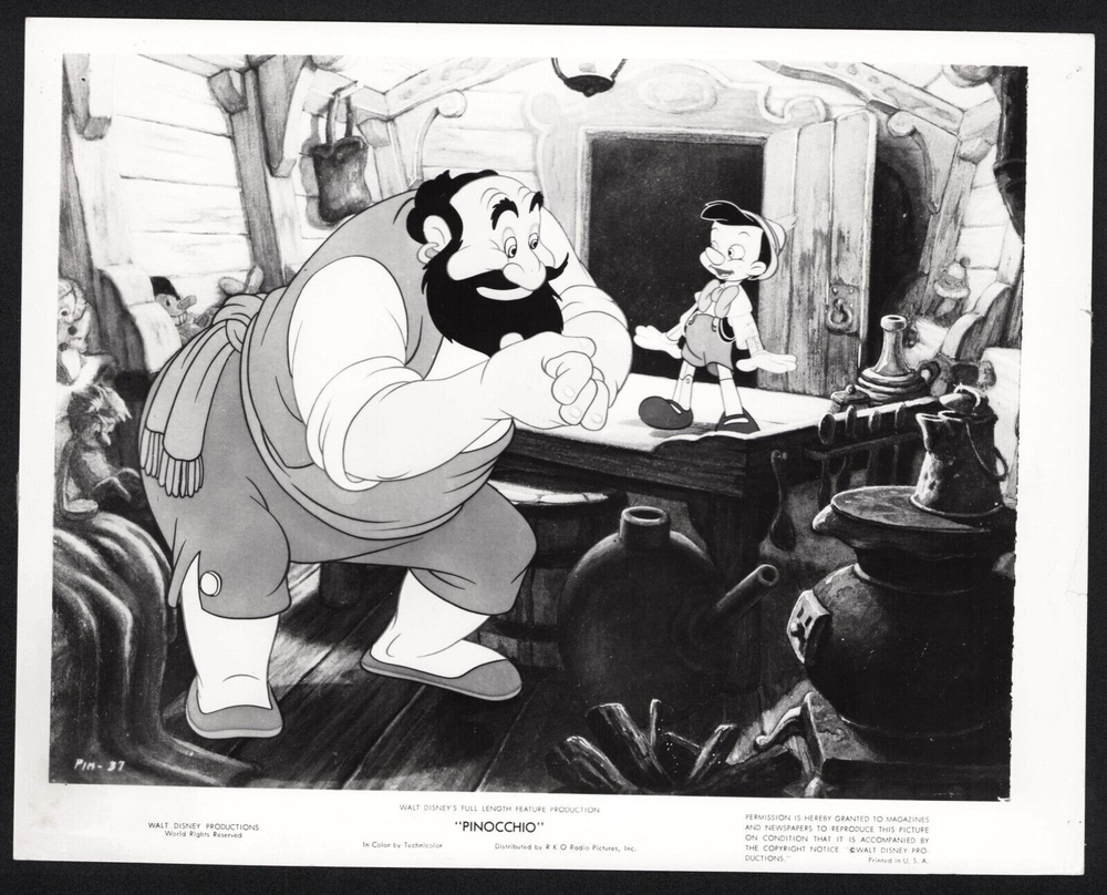PINOCCHIO Original Movie Press Photo Walt Disney Animation Stromboli r50s