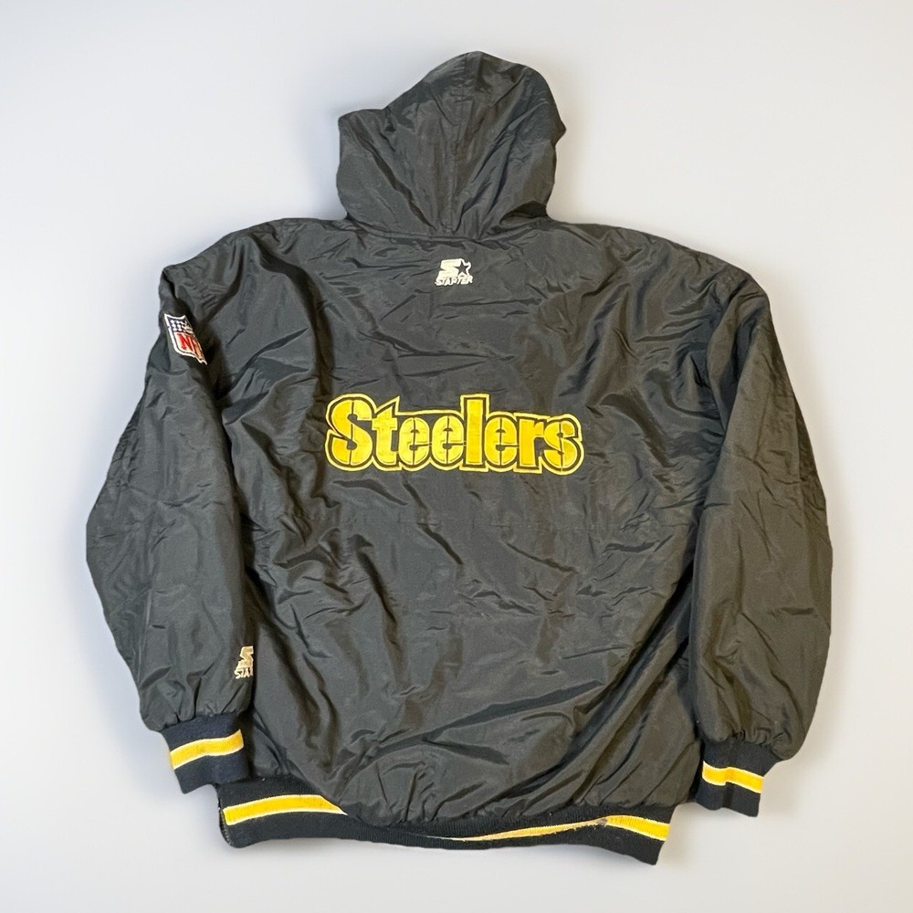 Pittsburgh Steelers Black Nylon Puffer Jacket Size Large  