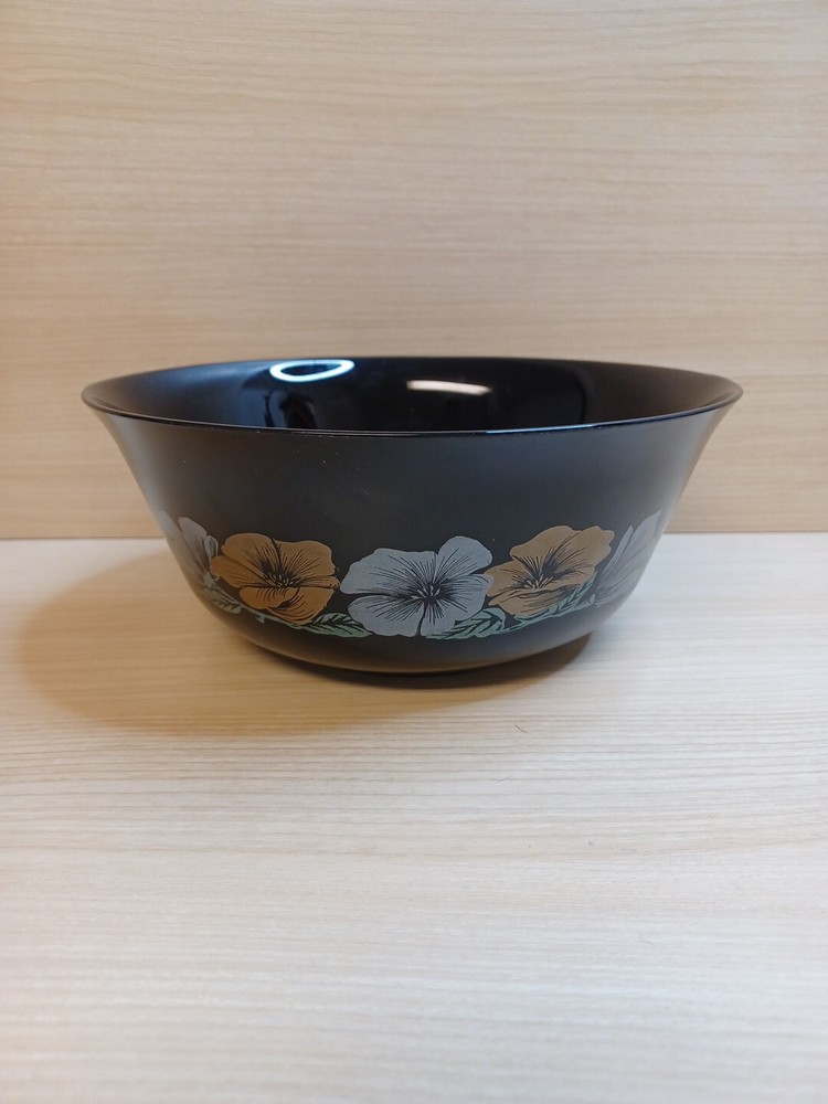 Arcoroc France Julie Large Floral Gold Silver Serving Bowl