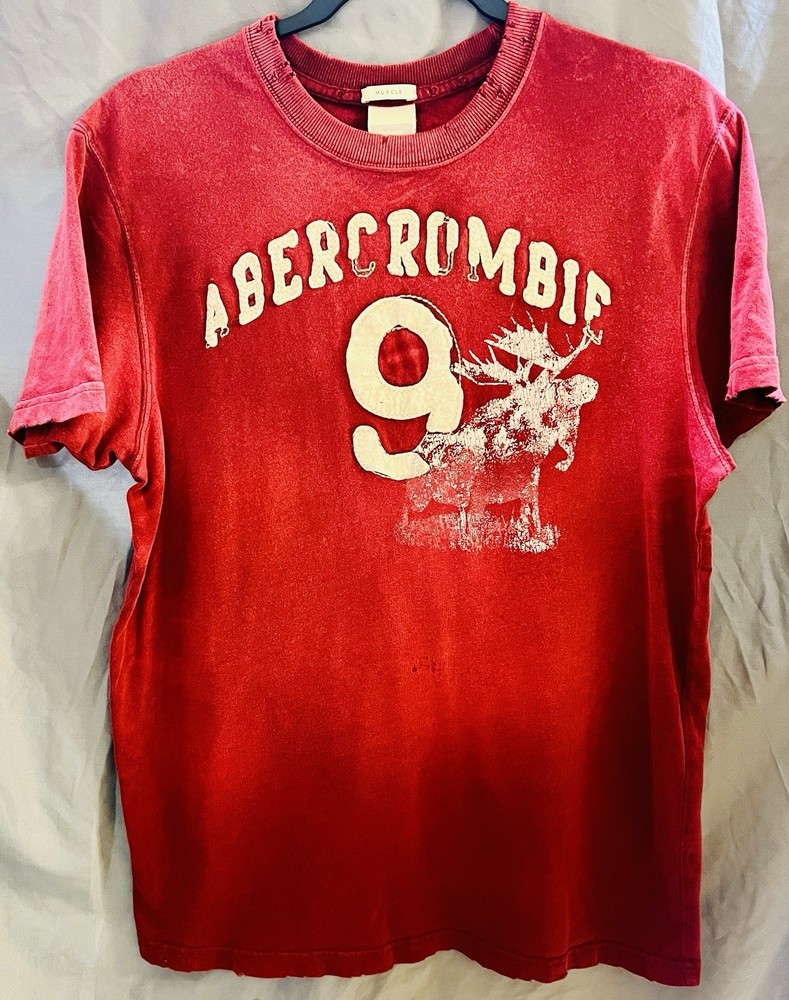 Vintage Abercrombie And Fitch Red Tee Shirt Moose-image