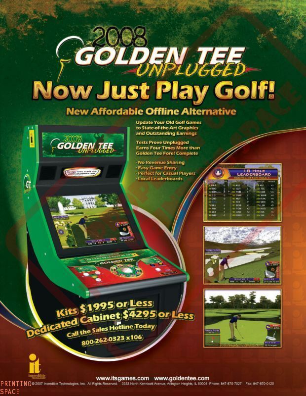 Vintage Golden Tee Video Game Retro Wall Poster 20x30