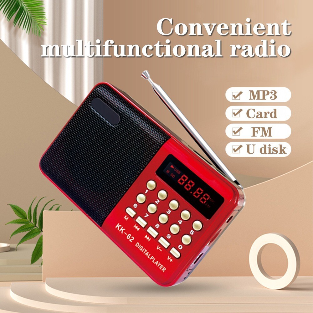 Rechargeable Digital Portable USB TF FM Radio Receiver Speaker MP3 Music Player