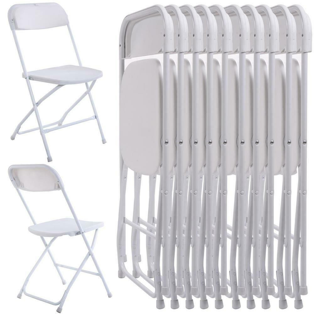 10 Commercial Plastic Folding Chairs Stackable for Picnic Party Dining