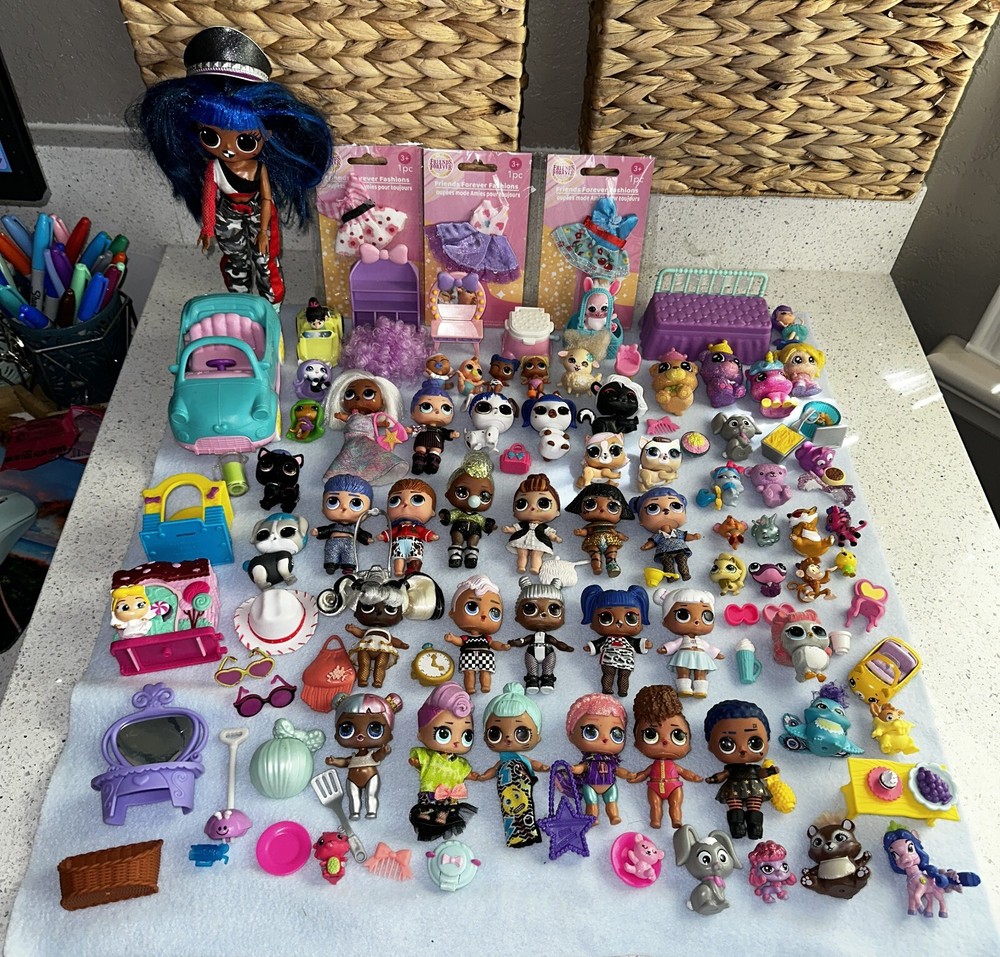 Huge L.O.L Surprise Doll Lot w. Animals + Accessories + Car + Clothes LOL Dolls