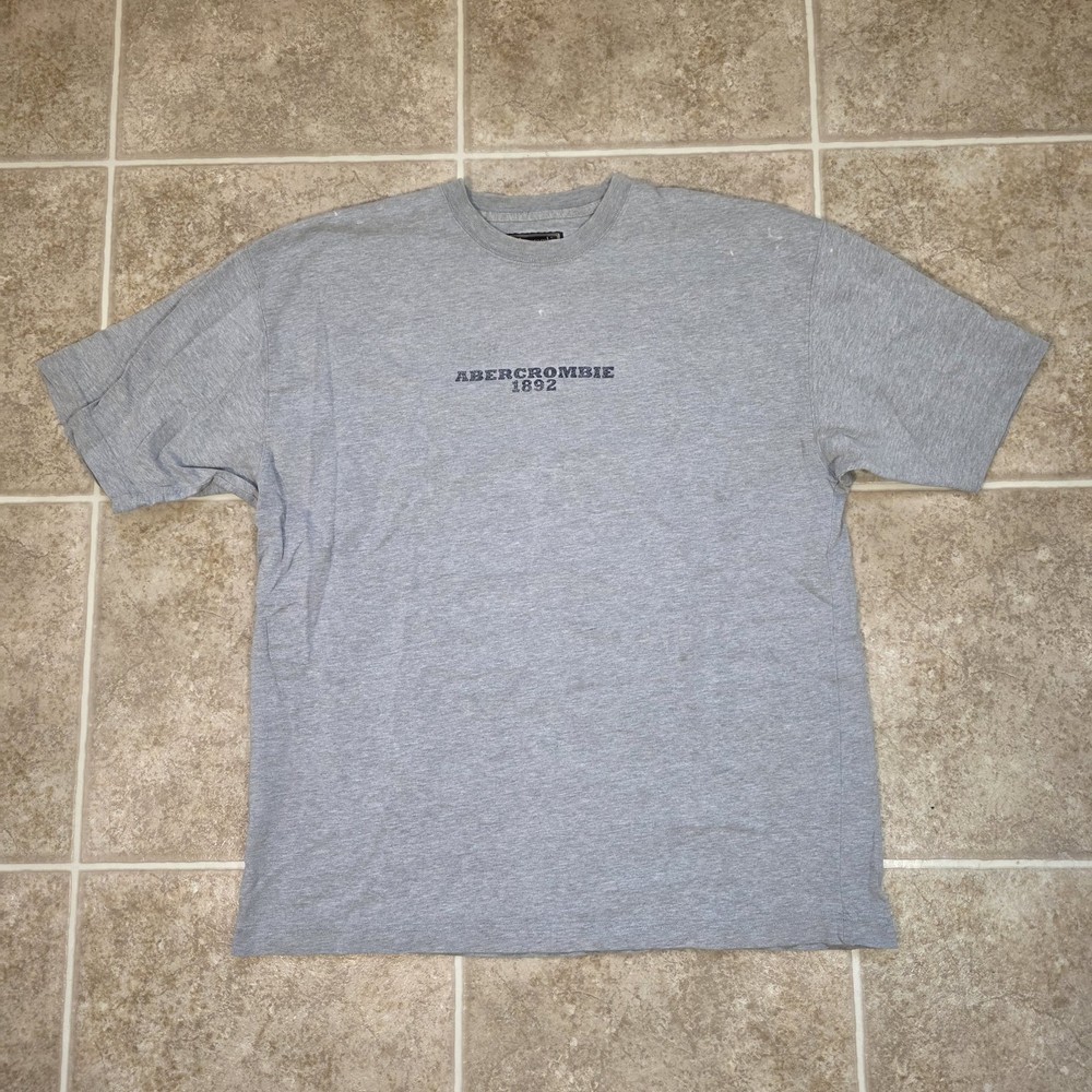 Vintage Abercrombie & Fitch 1892 Graphic T Shirt Mens Large Gray Logo Y2K Tee-image