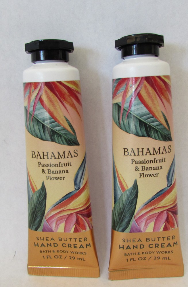2 Bath & Body Works Bahamas Passionfruit Banana Flower Hand Creams 1 oz