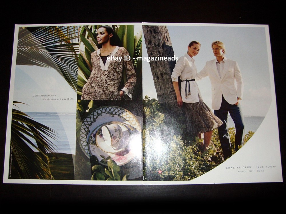 CHARTER CLUB at MACY'S 2-Page PRINT AD Spring 2007 CHANDRA NORTH Mimi Roche-image
