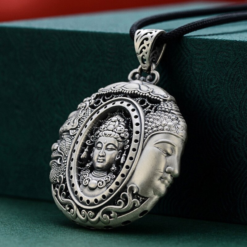 Retro Buddha Demon Pendant for Men Women Jewelry Personality Sweater Chain