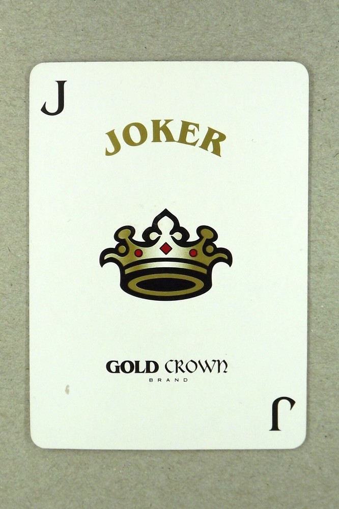 1 Gold Crown Joker Playing Card with Geometric Pattern AC 209