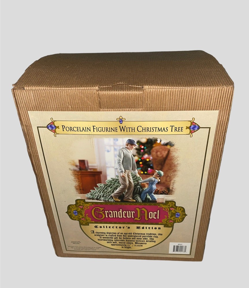 Grandeur Noel Collectors Edition 2003 Porcelain Figurine - Father&Son Christmas