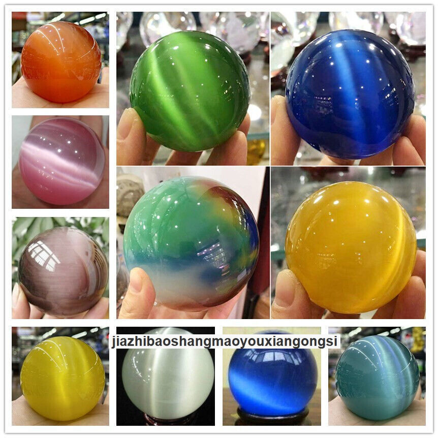 40/50/60/80/100mm Mexican Opal Gemstone Sphere Decor Crystal Healing Ball +Stand