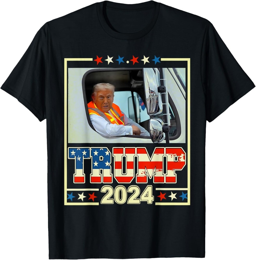 Donald Trump rides in garbage truck Presidential Election T-Shirt