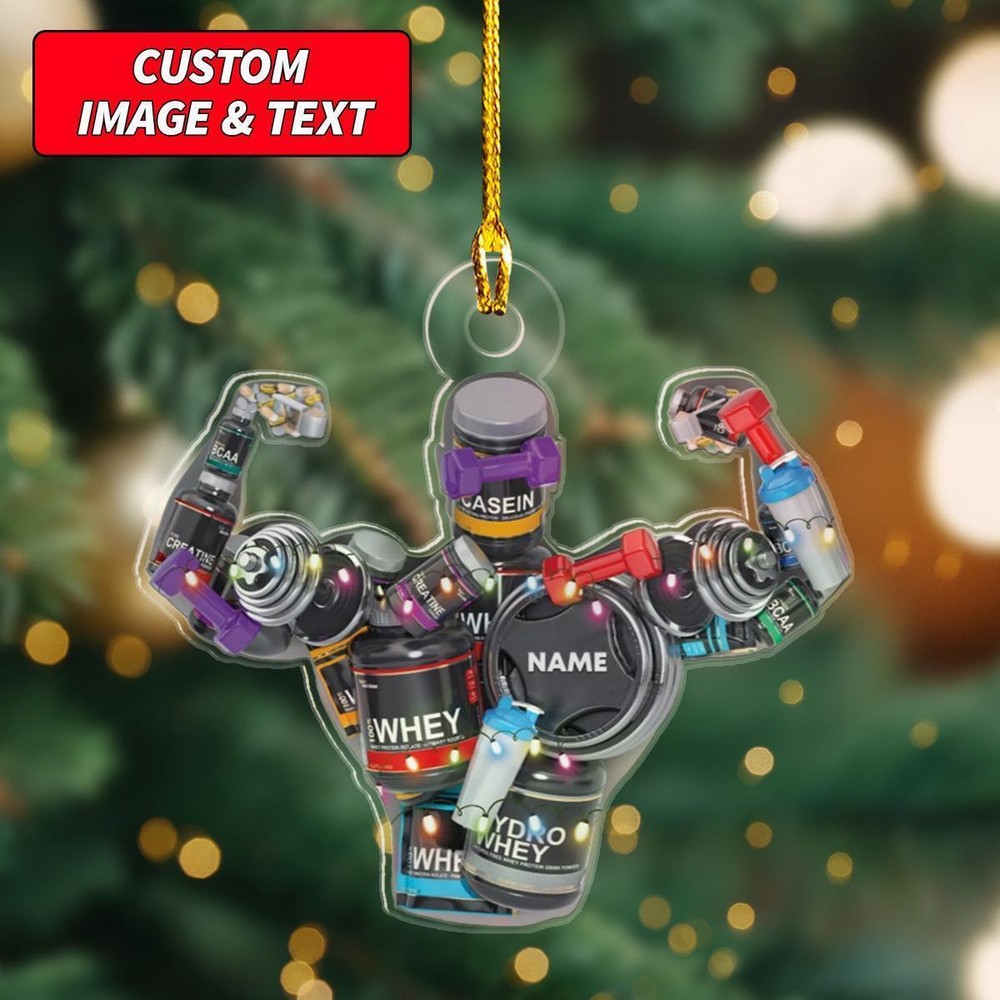 Personalized Bodybuilding Christmas Ornament  Bodybuilding Xmas Decor Gift For G