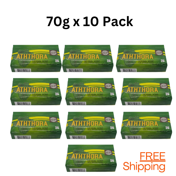 Aththora Cassia Alata 70g x 10 Herbal Herbal Bathing Soap for tinea versicolor