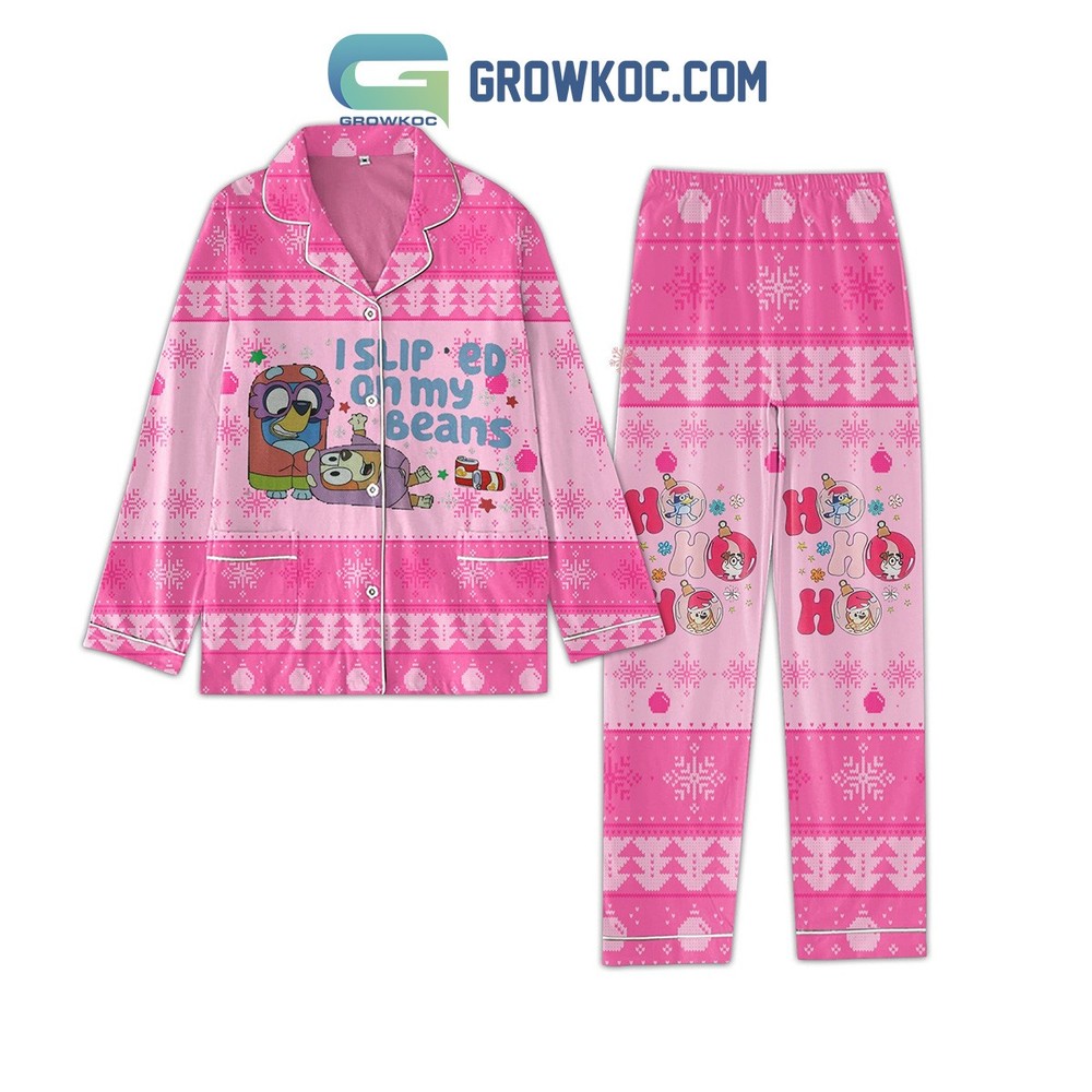 Bluey Christmas Pajama Set - I Slipped On My Beans Holiday Family Matching PJs
