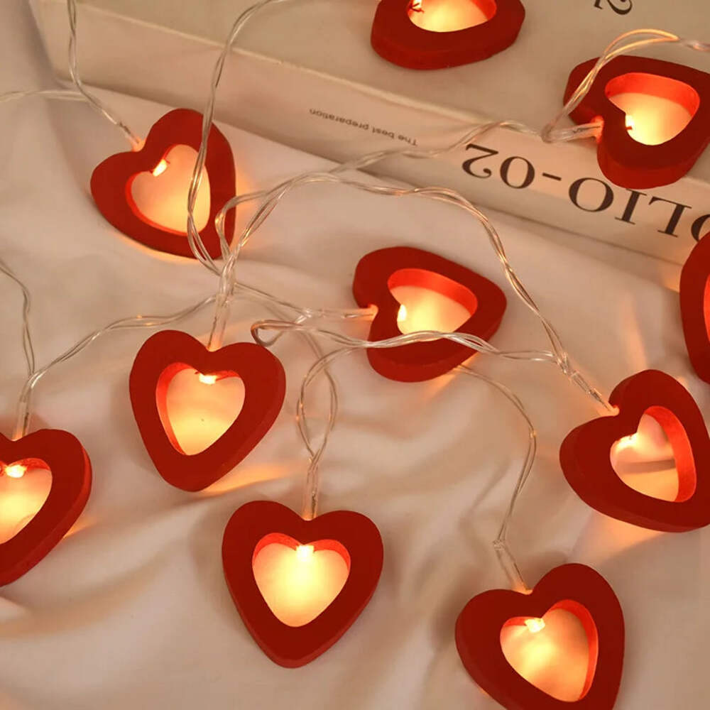 10 LED Heart String Lights for Valentine's Day Fairy Garland