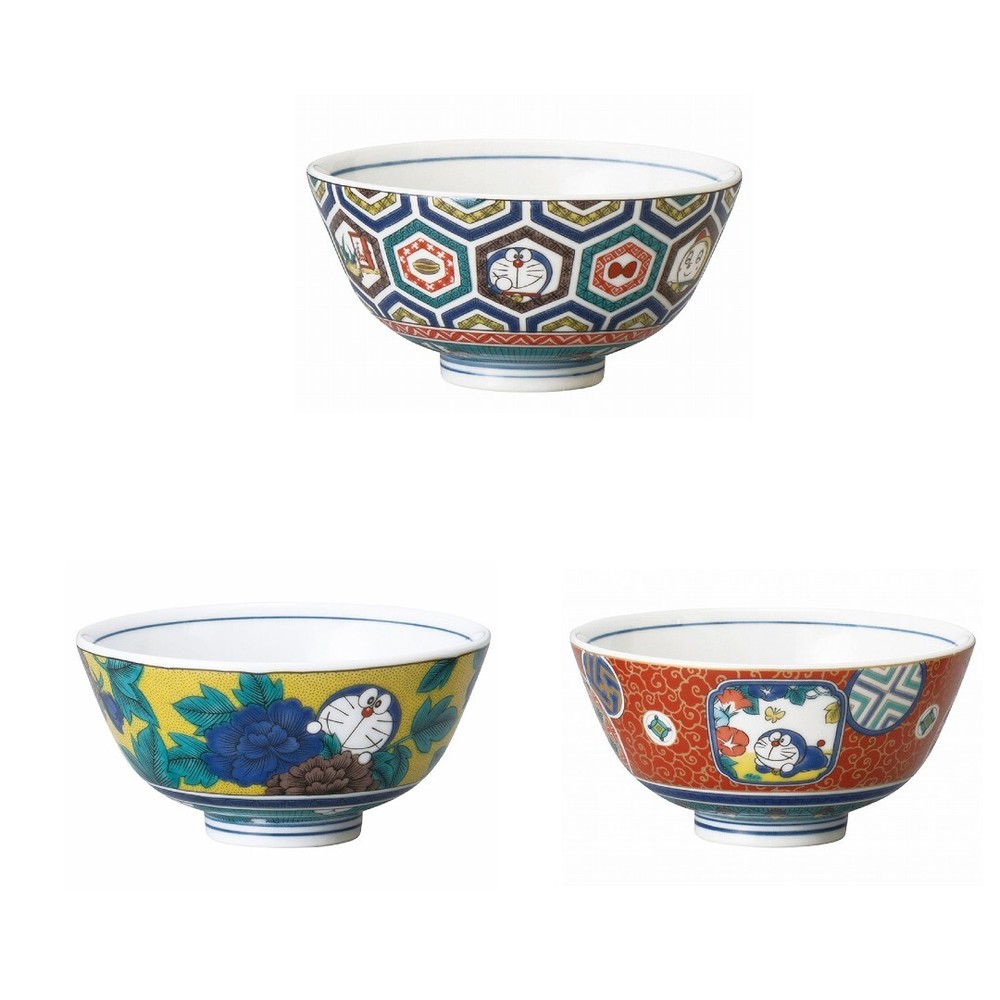 Doraemon Future Department Store Kutani Pottery Tea Bowl 3 Variations From Japan