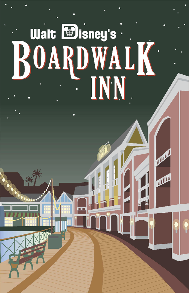 Disney Boardwalk Inn 13x19 Art Print Satin Finish WDW Resort Poster