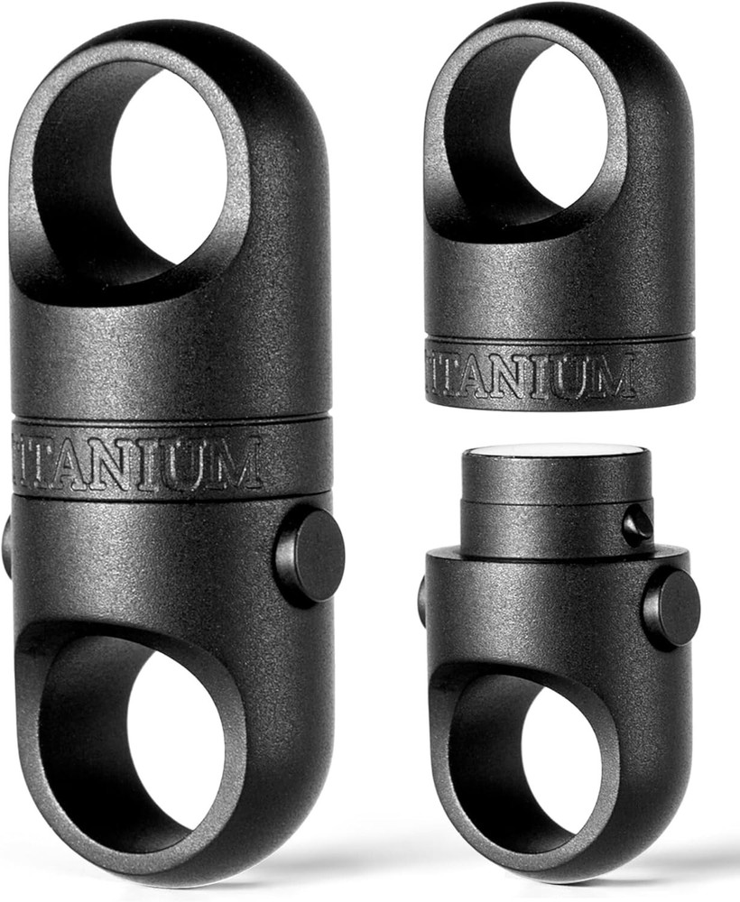 Compact Titanium Magnetic Key Holder - Quick Release with Stainless Rings