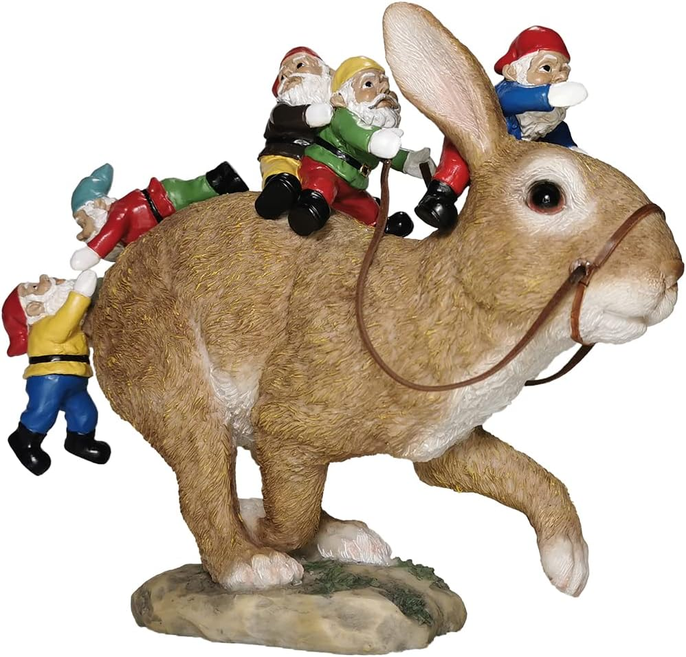 Garden Gnomes Decorations for Yard Bunny Statue Funny Outdoor Decor Rabbit