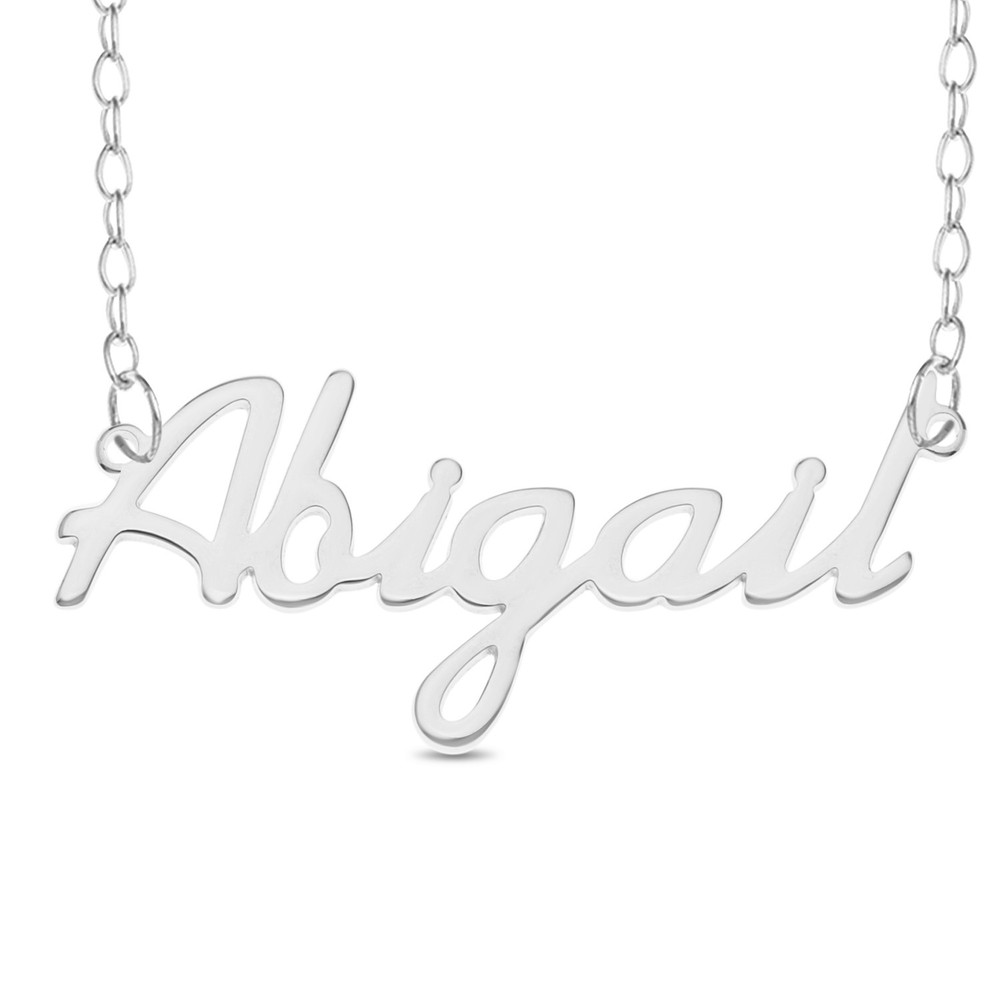 Abigail Name Plate Necklace Pendent Sterling Silver female Personalized Custom-image