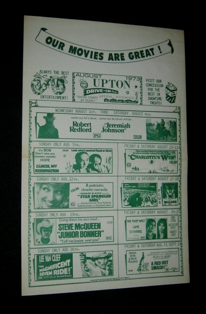 Original Upton Wyoming JEREMIAH JOHNSON Willard Ben Rats STEVE McQUEEN Van Cleef