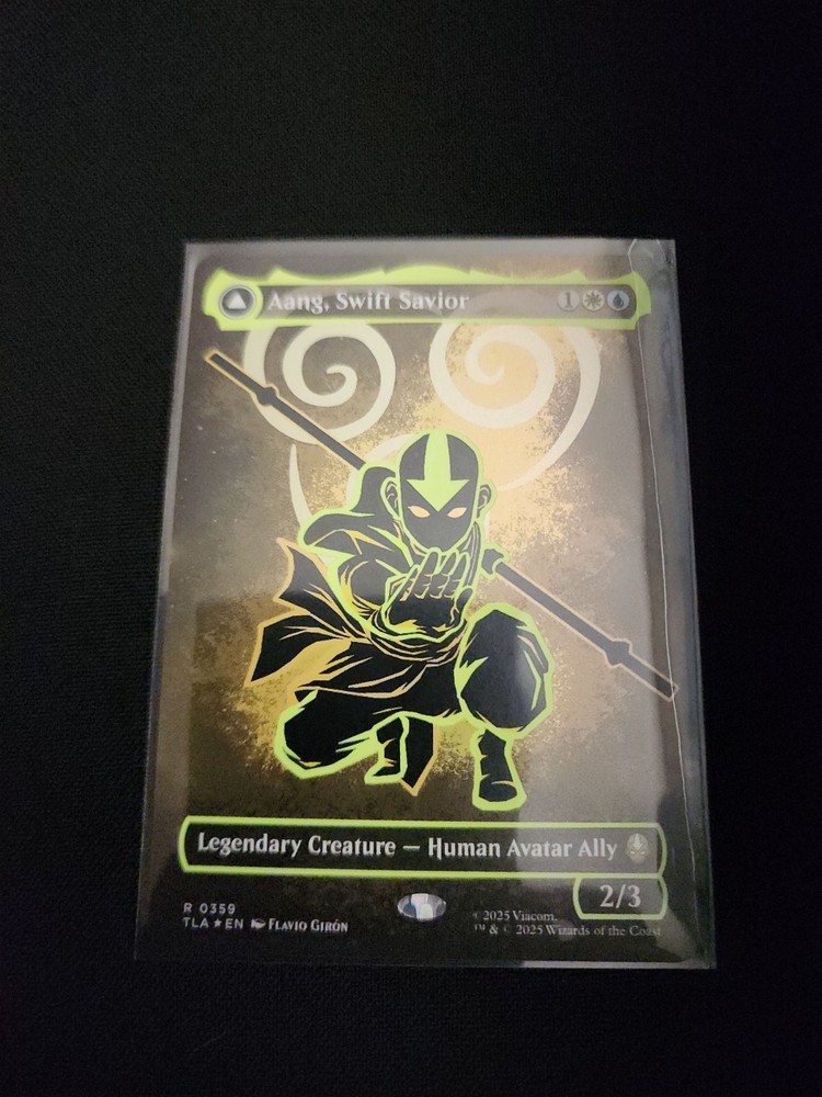 Magic The Gather MTG Aang, Swift Savior Boarderless Neon Ink Foil NM-image