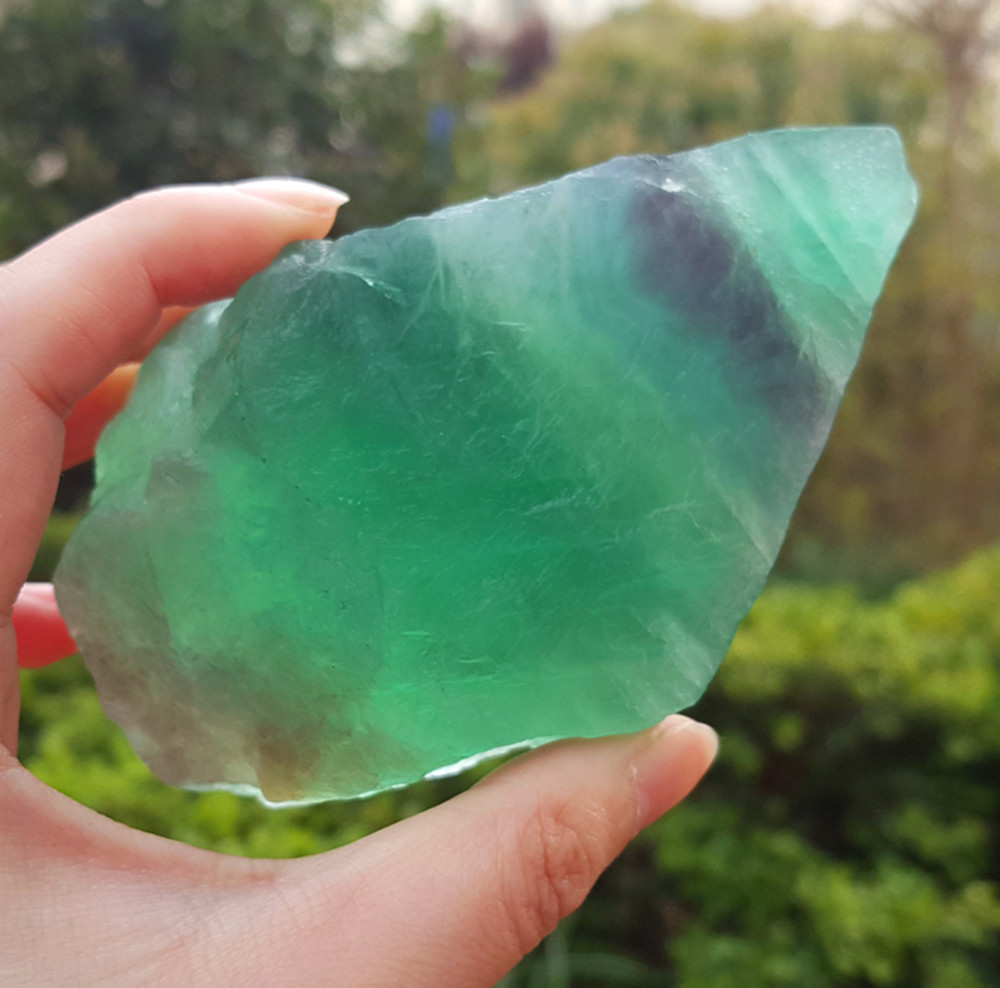 Natural Green Fluorite Quartz Crystal Specimen for Healing - 380G YF105-image