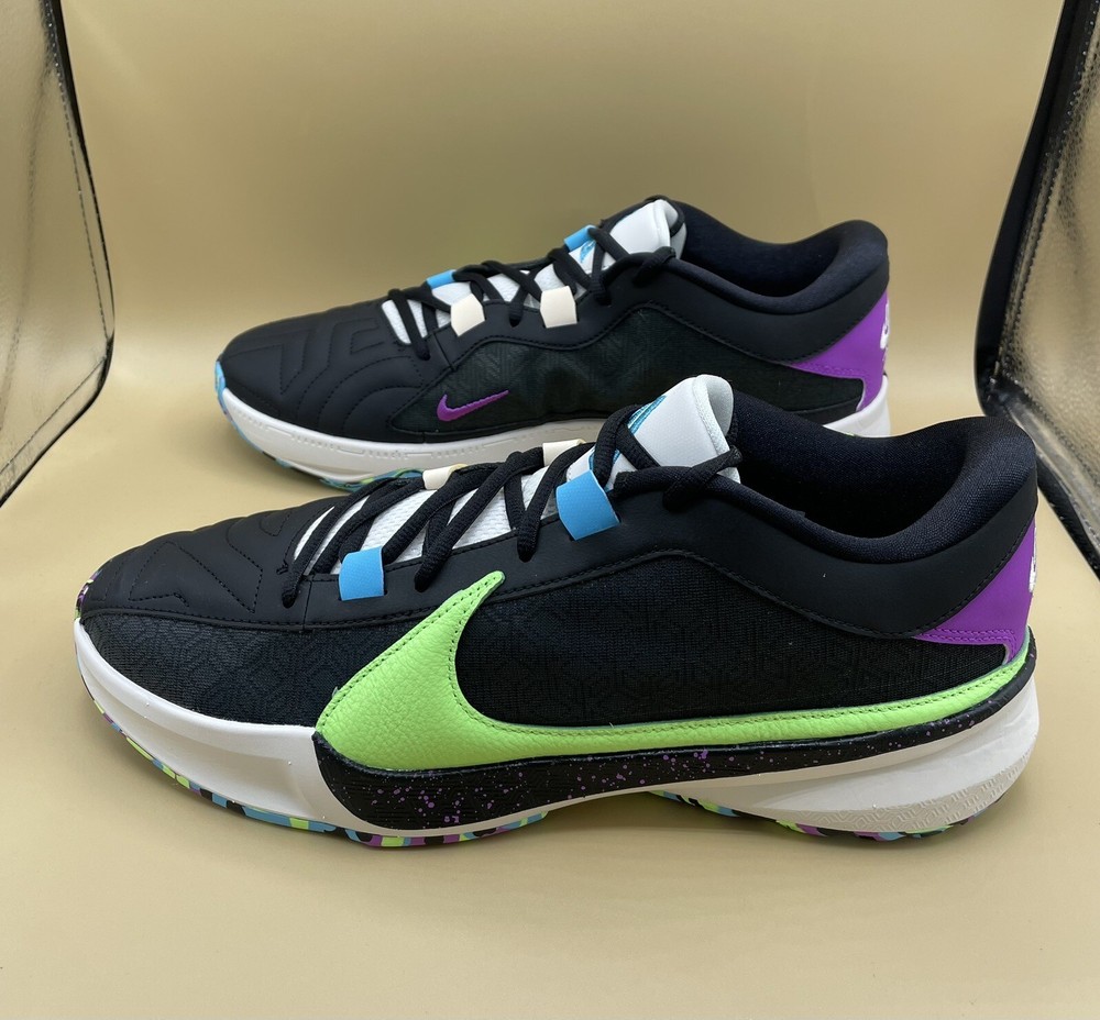 Sz 9.5 Women/ Sz 8 Men Nike Zoom Freak 5 Black/Fuchsia Dream Basketball Shoes