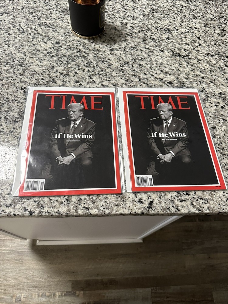 ⭐️TRUMP IF HE WINS TIME MAGAZINE MAY 27 2024, BRAND NEW W/ BAG AND BOARD🔥