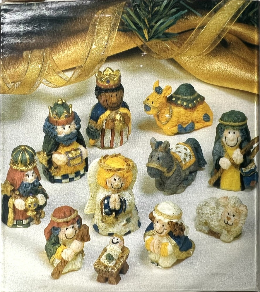 GIFTCO Vintage Holy Nativity Miniatures 11 Piece Set Polystone NEW IN BOX