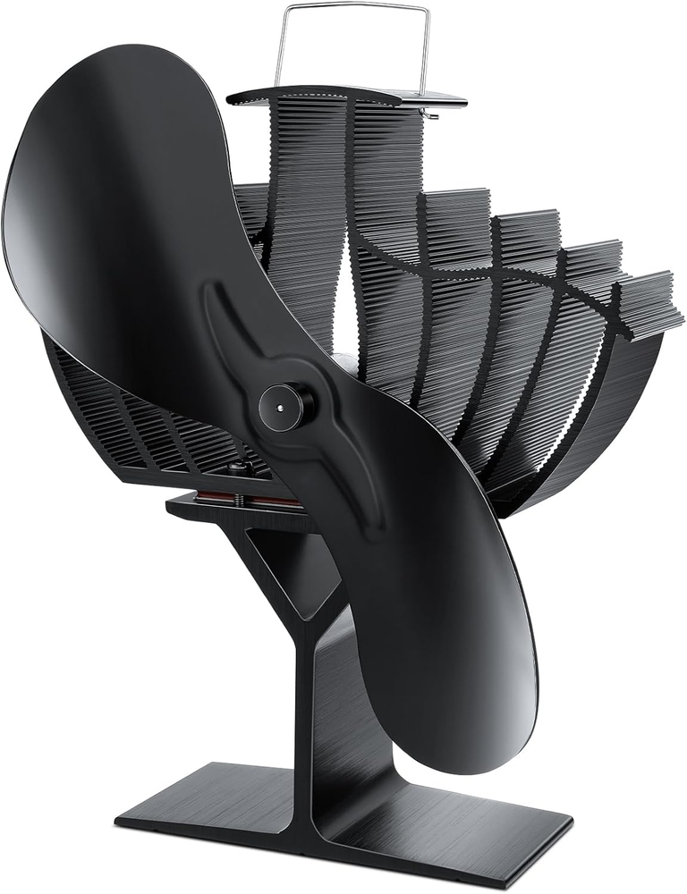 Upgraded Wood Stove Fan High Airflow Large Sized Heat Powered Stove Fan Non