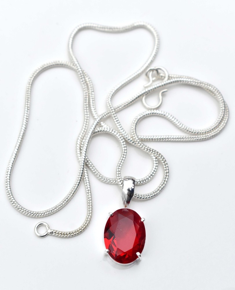 Mozambique Garnet  925 Sterling Silver Gemstone Handmade Gift Women Necklace-18