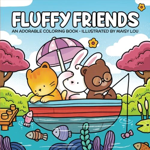 Fluffy Friends: A Lovely Coloring Book for Adults and Teens Featuring Charming A