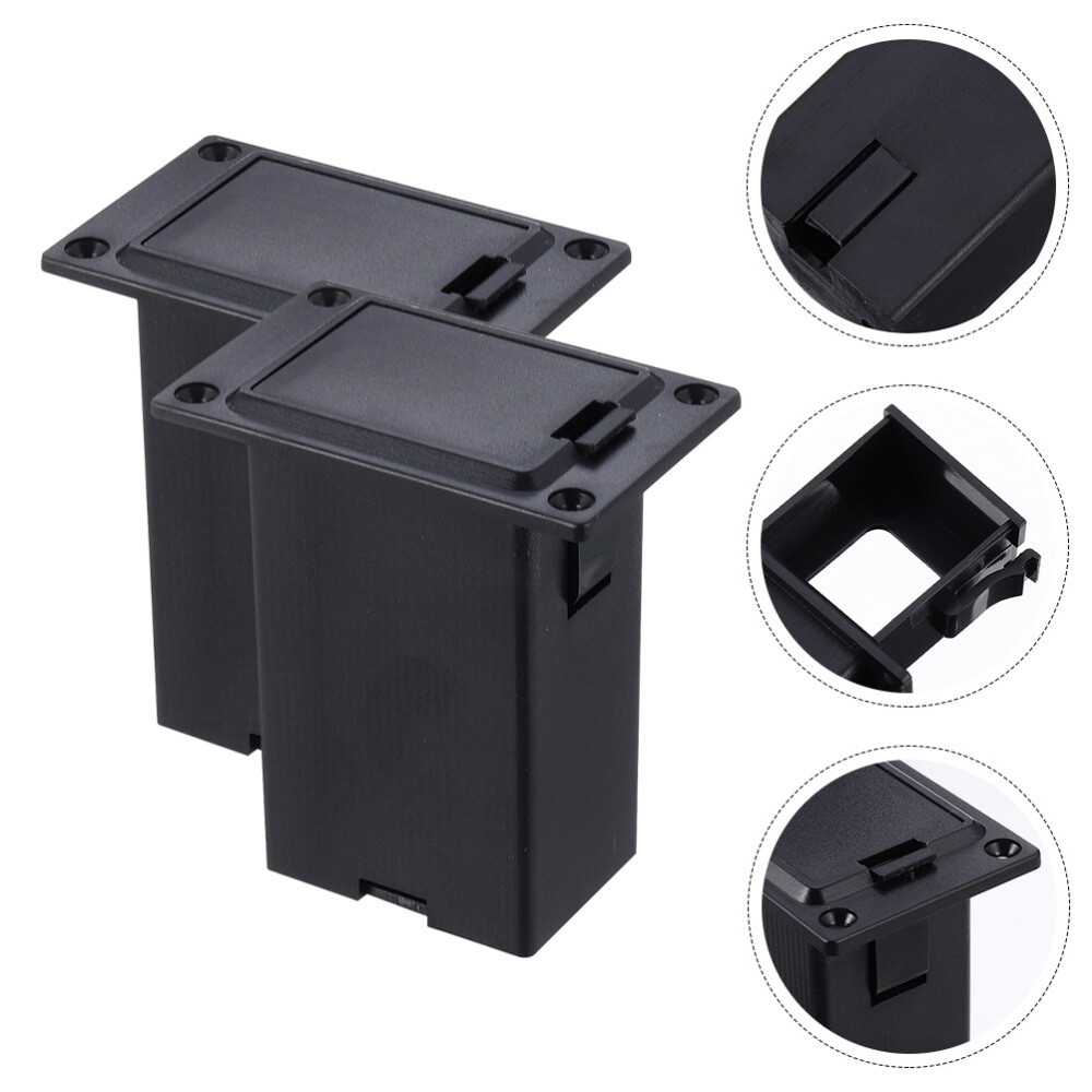 2Pcs Electric Guitar Accessories 9 Volt Battery Holder Case Storage Lj02 Box