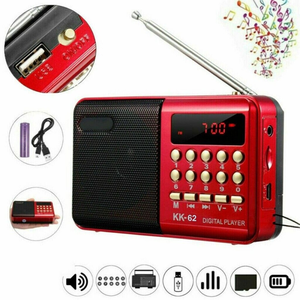 Rechargeable Portable FM Radio Digital LCD Speaker MP3 Music Player USB TF Fast