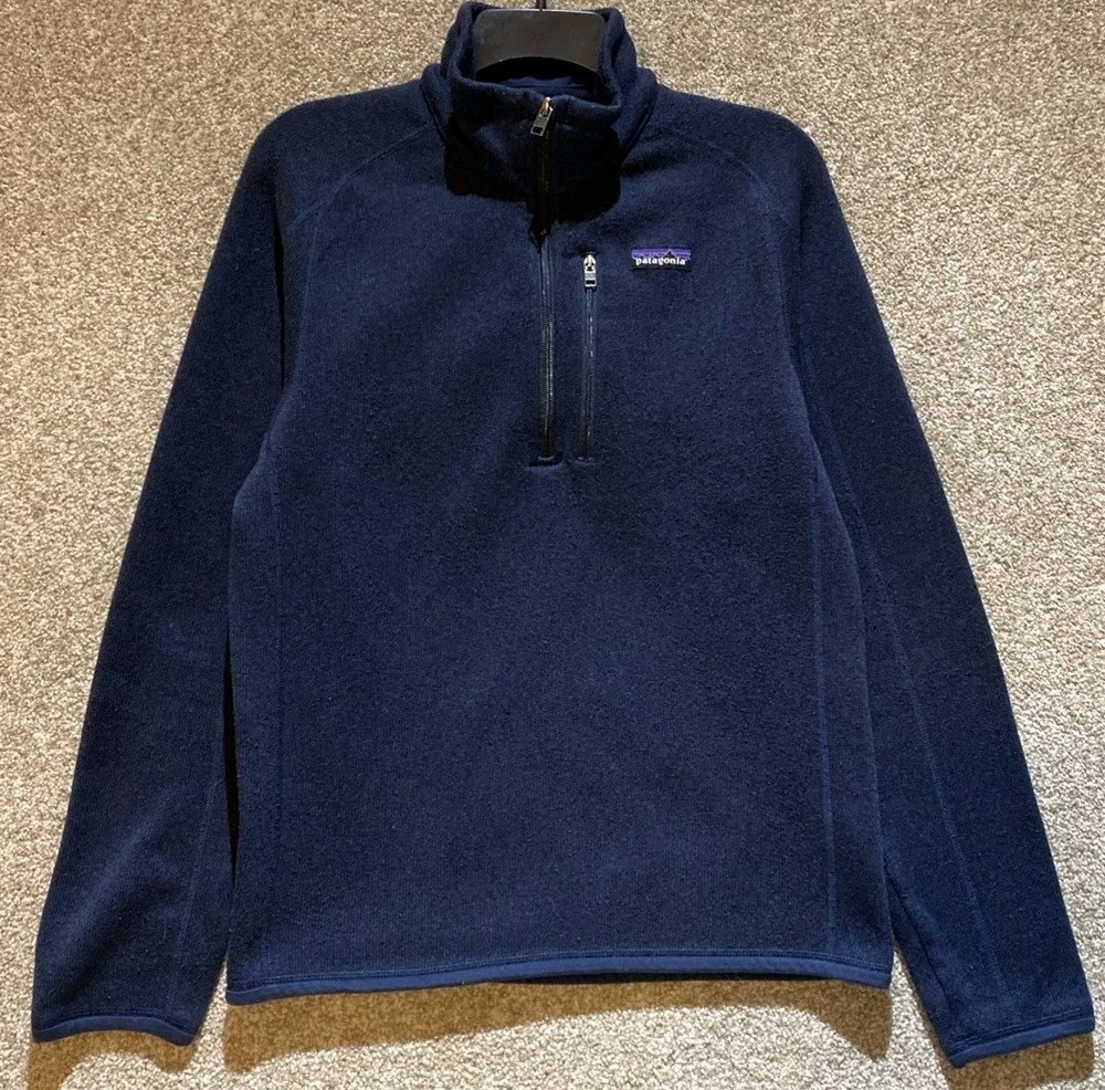 Patagonia Men's Blue 1/4 Zip Better Sweater Fleece Jacket Size Small for Hiking