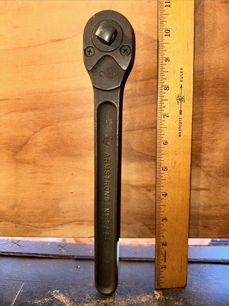 Armstrong 1/2-Inch Drive Black Oxide Ratchet Vintage No SAB-50 Good Shape Rare!!