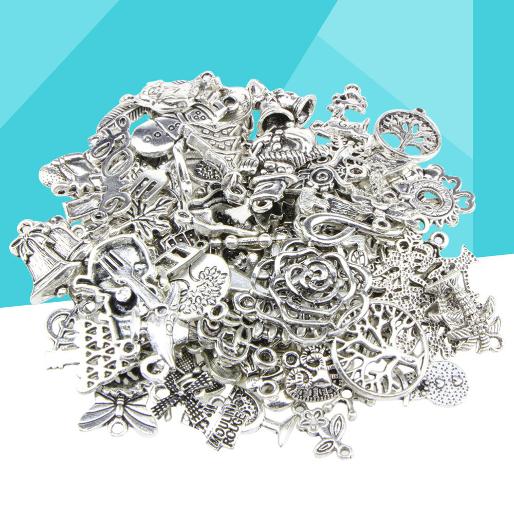 100 Pcs Pendants Necklace Making Pendant Rustic Christmas Charms