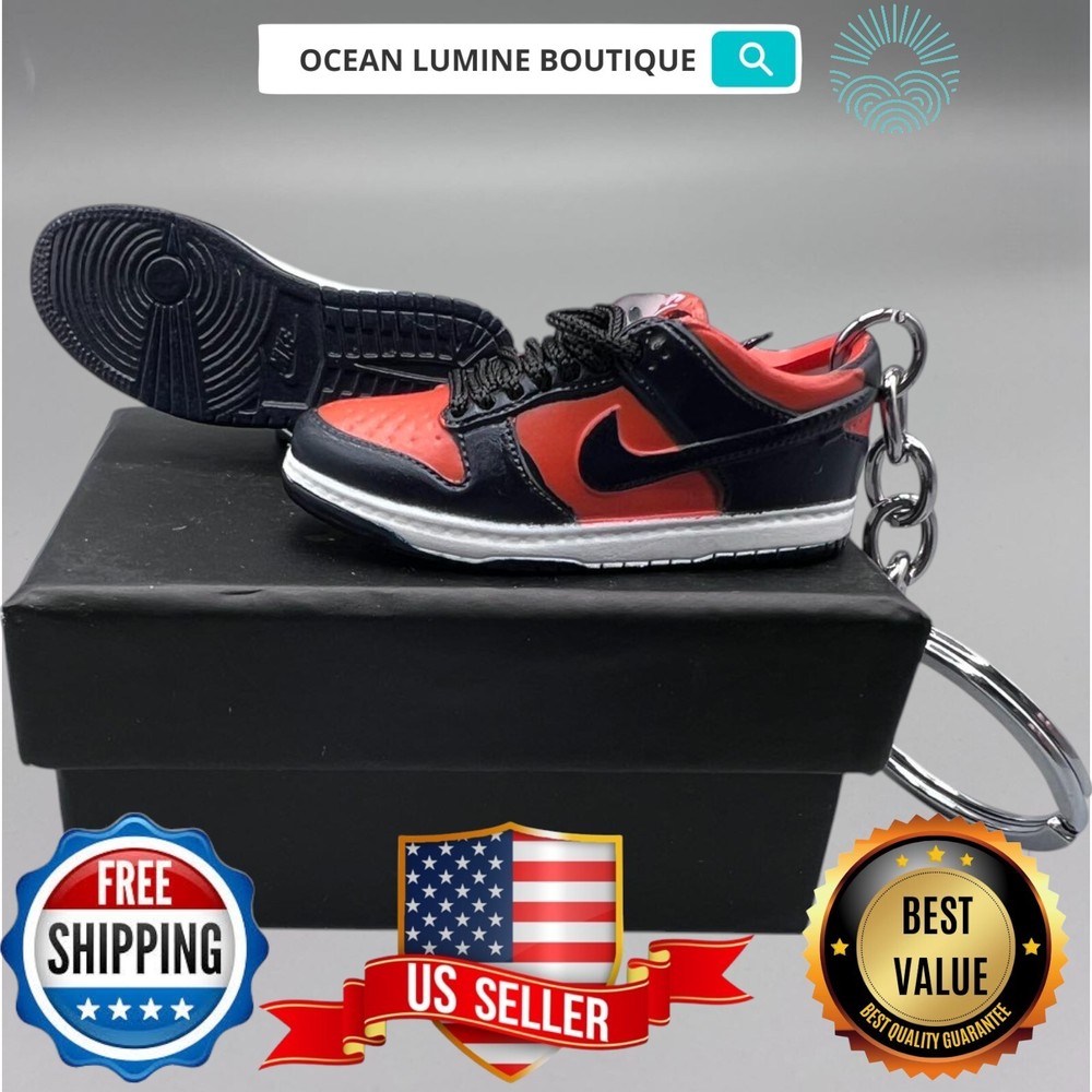 SB DUNK 3D Mini Sneaker Keychain, Jordan Sneaker Collectible, Box Options